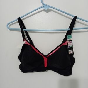 Hanes Flex Fit Comfort Moisture Wicking Black Pink Bra St Small G506